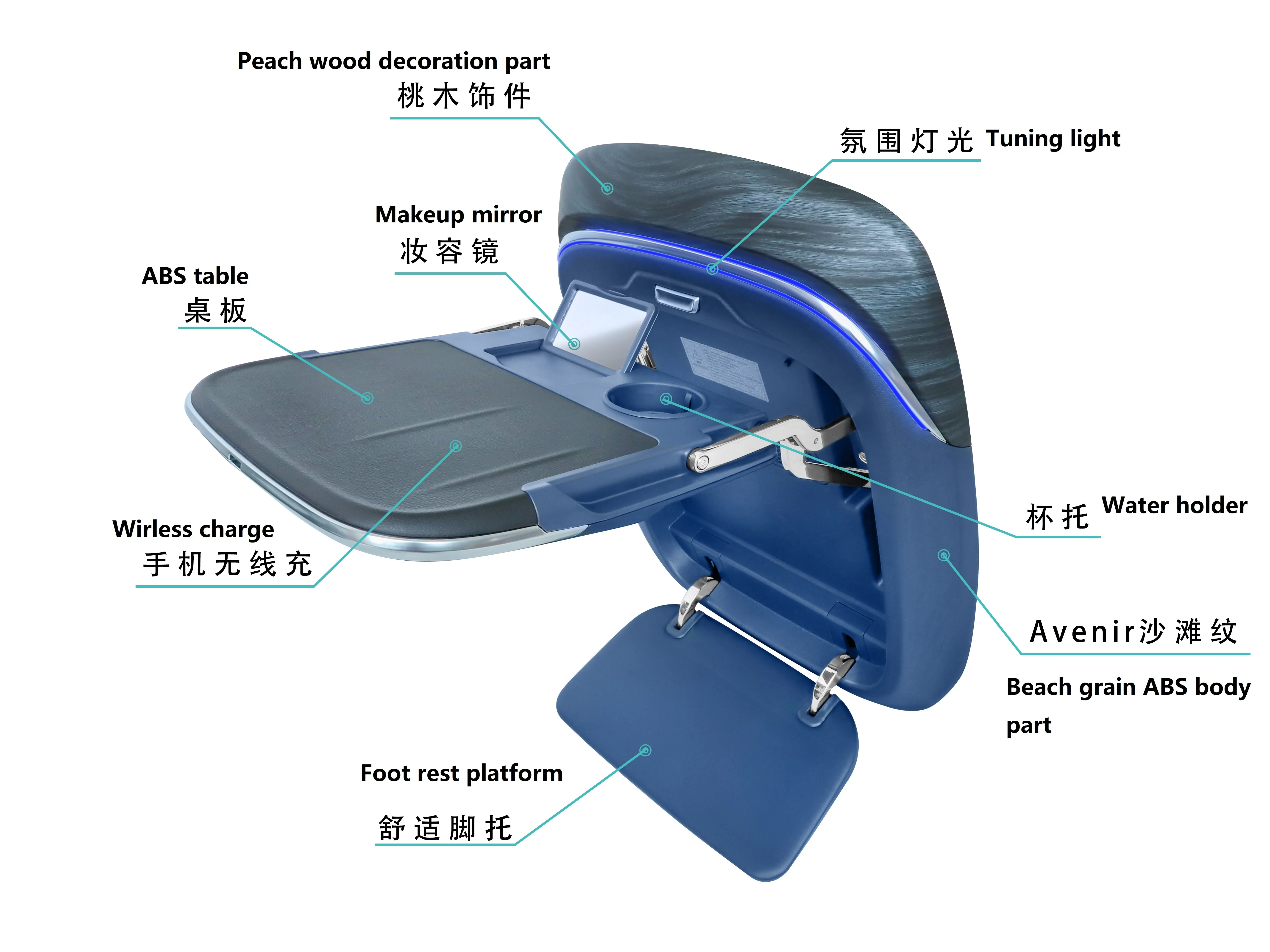 Genuine Sienna Accessories rear table food tray innova crysta storage parts