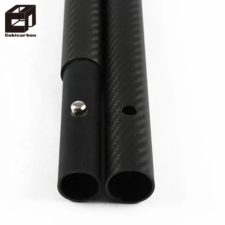 Lightweight 3K Twill Matte Telescopic Carbon Fiber Tubes with Connecter Carbon Fiber Paddle Shaft 1.5m