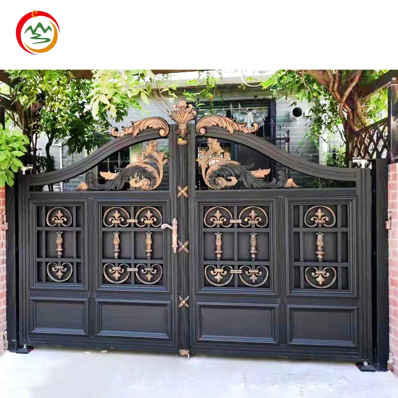 European Style Wrought Iron Gate galvanized steel doors motorized gate speed gate