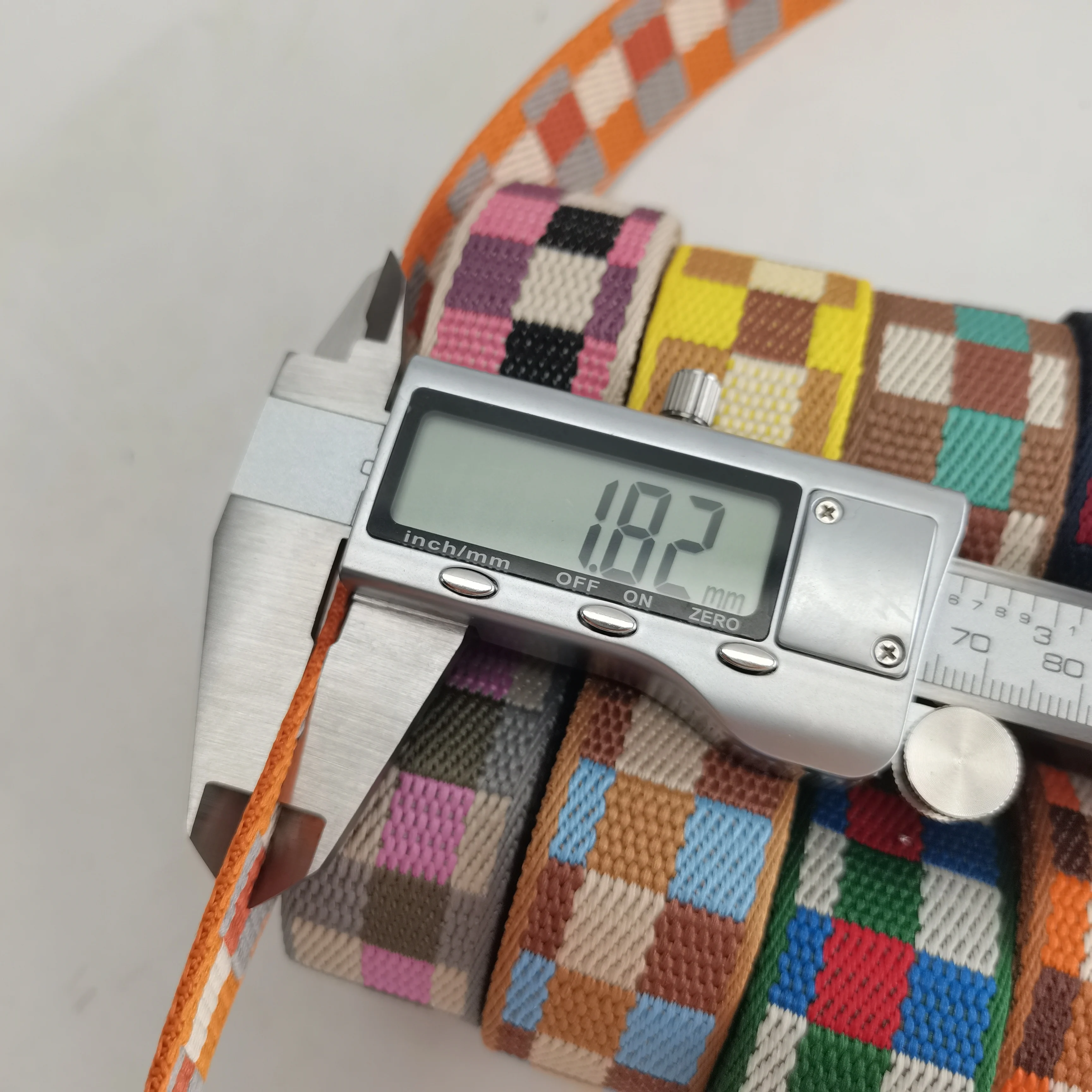 25mm Webbing 100% Polyester Jacquard Webbing for Luggage Straps Plaid Ribbon for Camera Straps