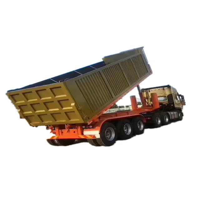 High Quality Hydraulic Self Discharge Sand 3 Axles 100ton Side Dump Truck Semi Trailer/rear Tipper Trailer/side Tipper trailer