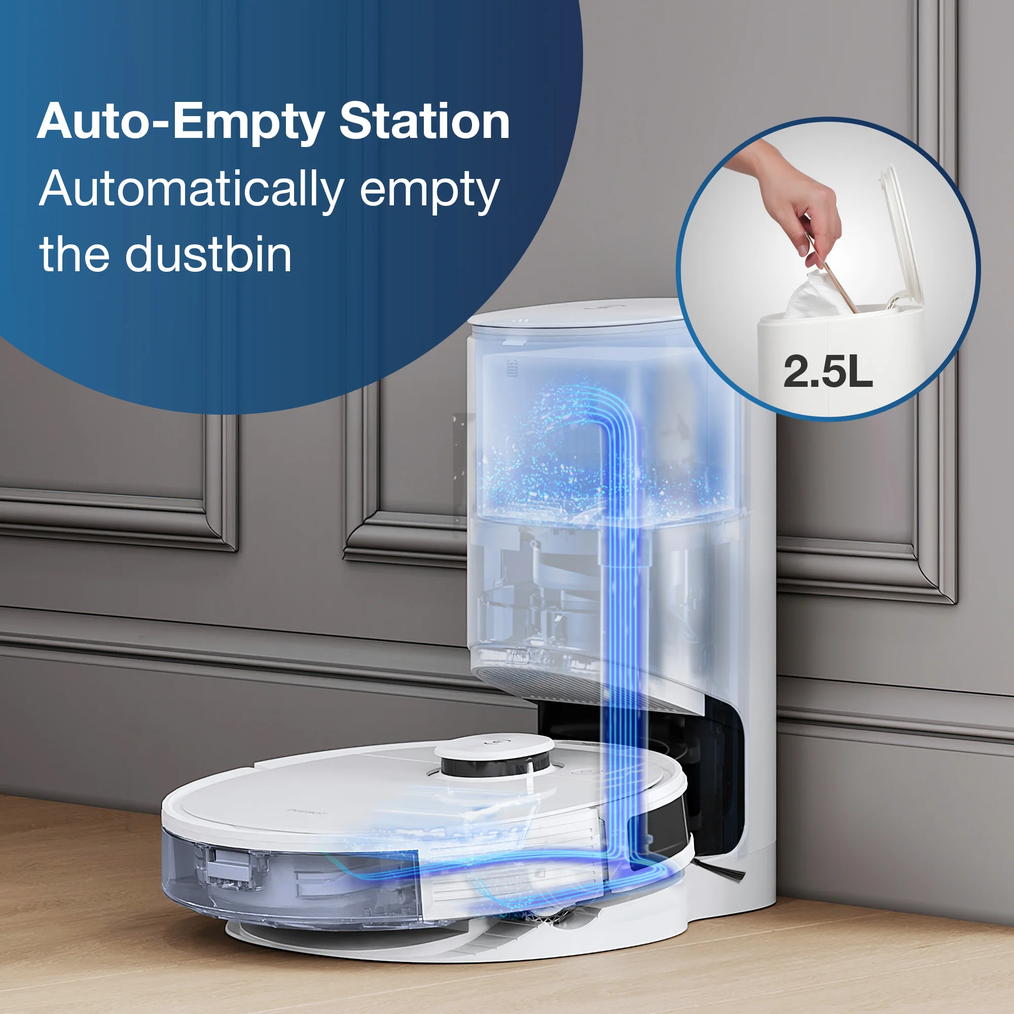 ECOVACS DEEBOT N8+ Floor Cleaner robot With 2.5L Auto-Empty Station dToF Laser Detection Clean Robot Wet And Dry Vacuum Cleaner