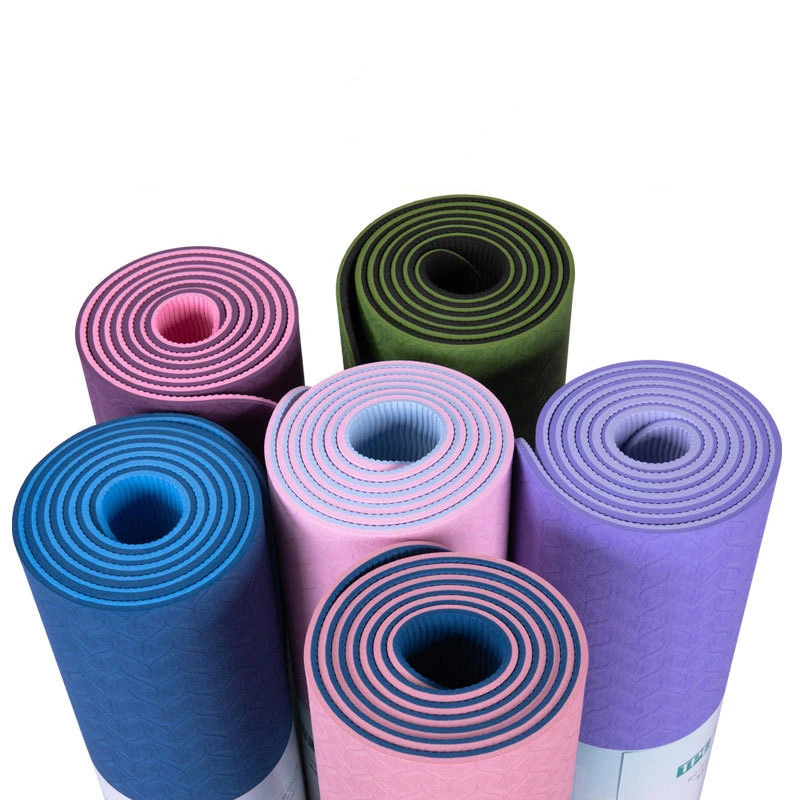 Non-Slip Double Layer 6mm Exercise TPE Yoga Mat