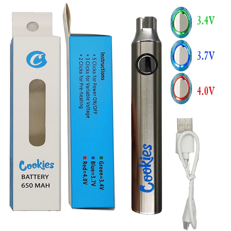 OEM Logo 510 Thread Variable Voltage Batteries E Cig Vape Cartridges Preheating Pen Cookies Battery