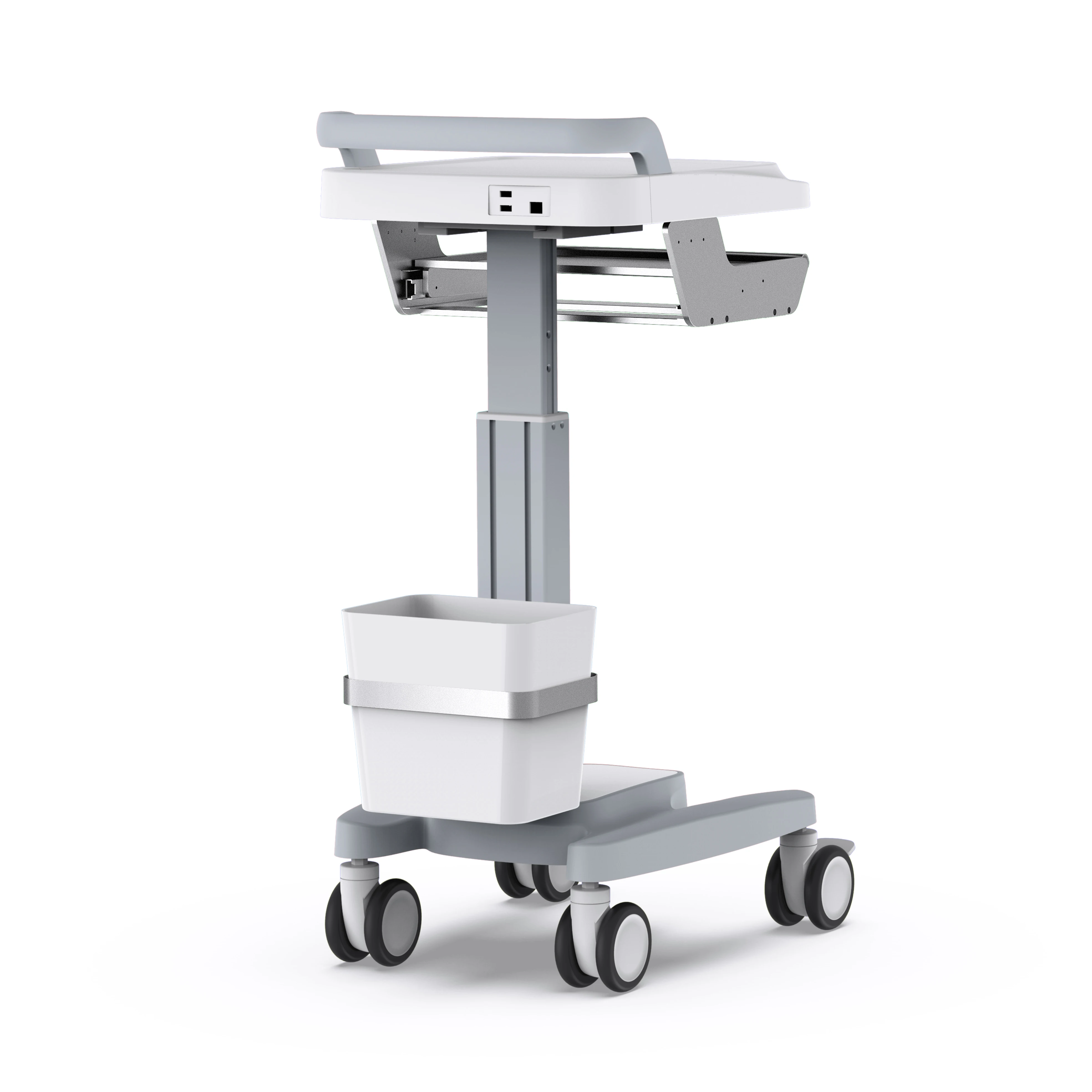 Height Adjustable Industrial Laboratory Workstation Mobile Rolling Laptop Computer Cart Trolley