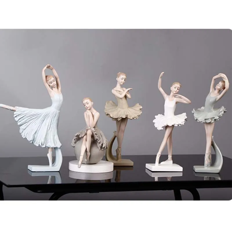 Home figurine interior decoration accessories sculpture ballet girl resin modern room decoration