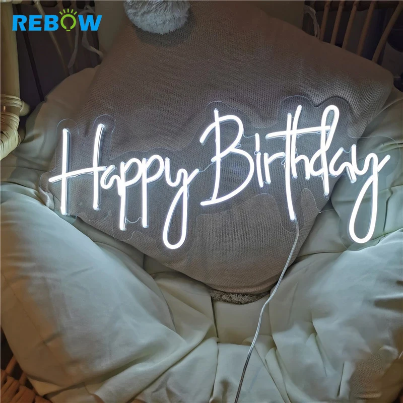Drop shipping acrylic led custom flexible personalized hello gorgeous happy birthday neon light sign neon