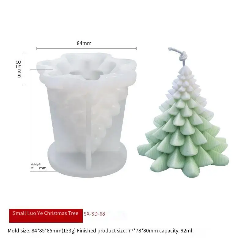 High Quality 3D Christmas Tree Shape Silicone Mold for DIY Casting Aromatherapy Wax Candles Hone Decor ChristmasTree Candle Mold