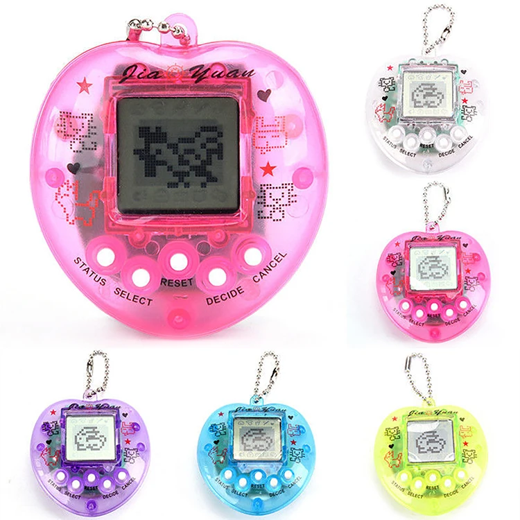 Luxury High Quality Peach Heart Transparent Electronic Nurturing Pet Machine Interactive Mini Virtual Pet Game Machine