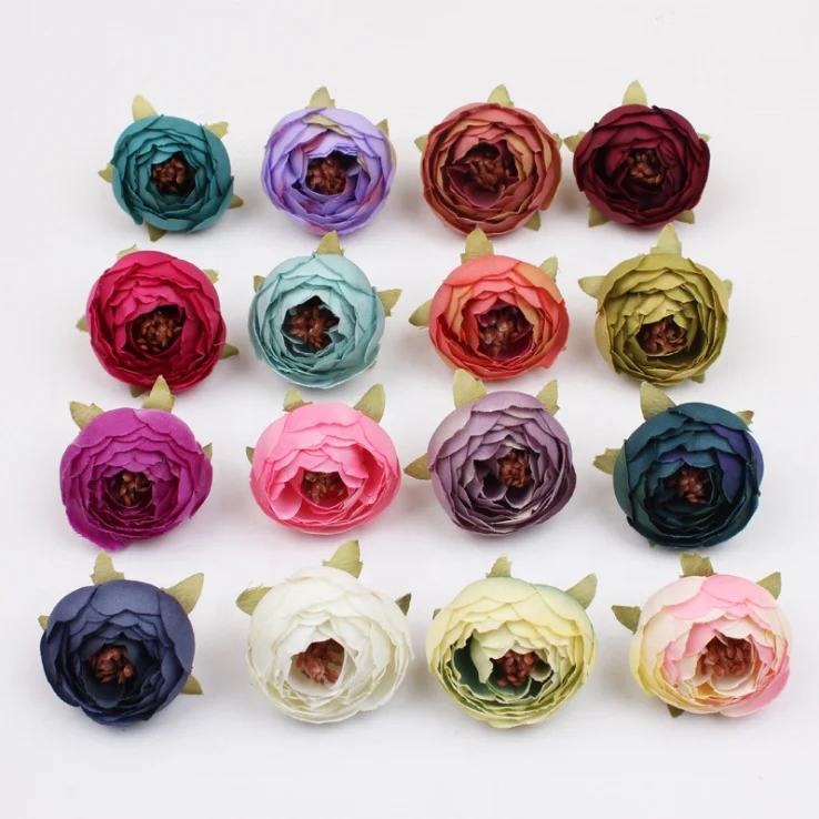 Decorative Artificial Flower Wall Silk Peony Flower Heads For Home Wedding Decoration