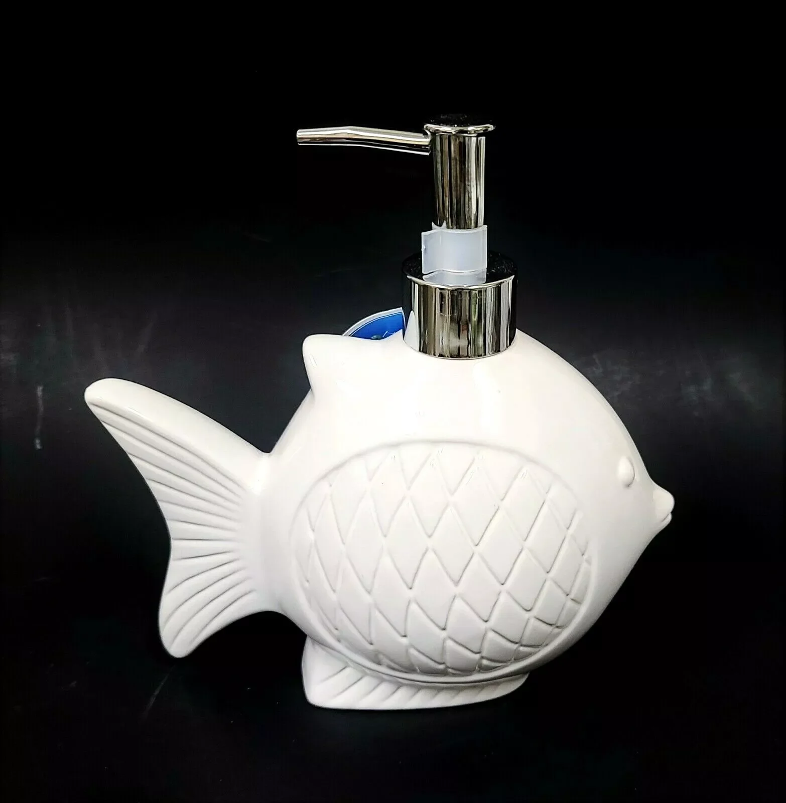 3D FIish with cotton Soap,Dispenser Silver Pump,Bath Shop Canada White Ceramic Soap Dispenser