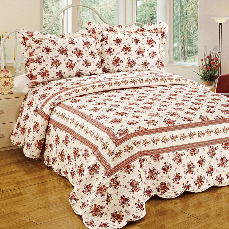 
Ready Polyester Printed Quilted Patchwork Quilt Bedspread 