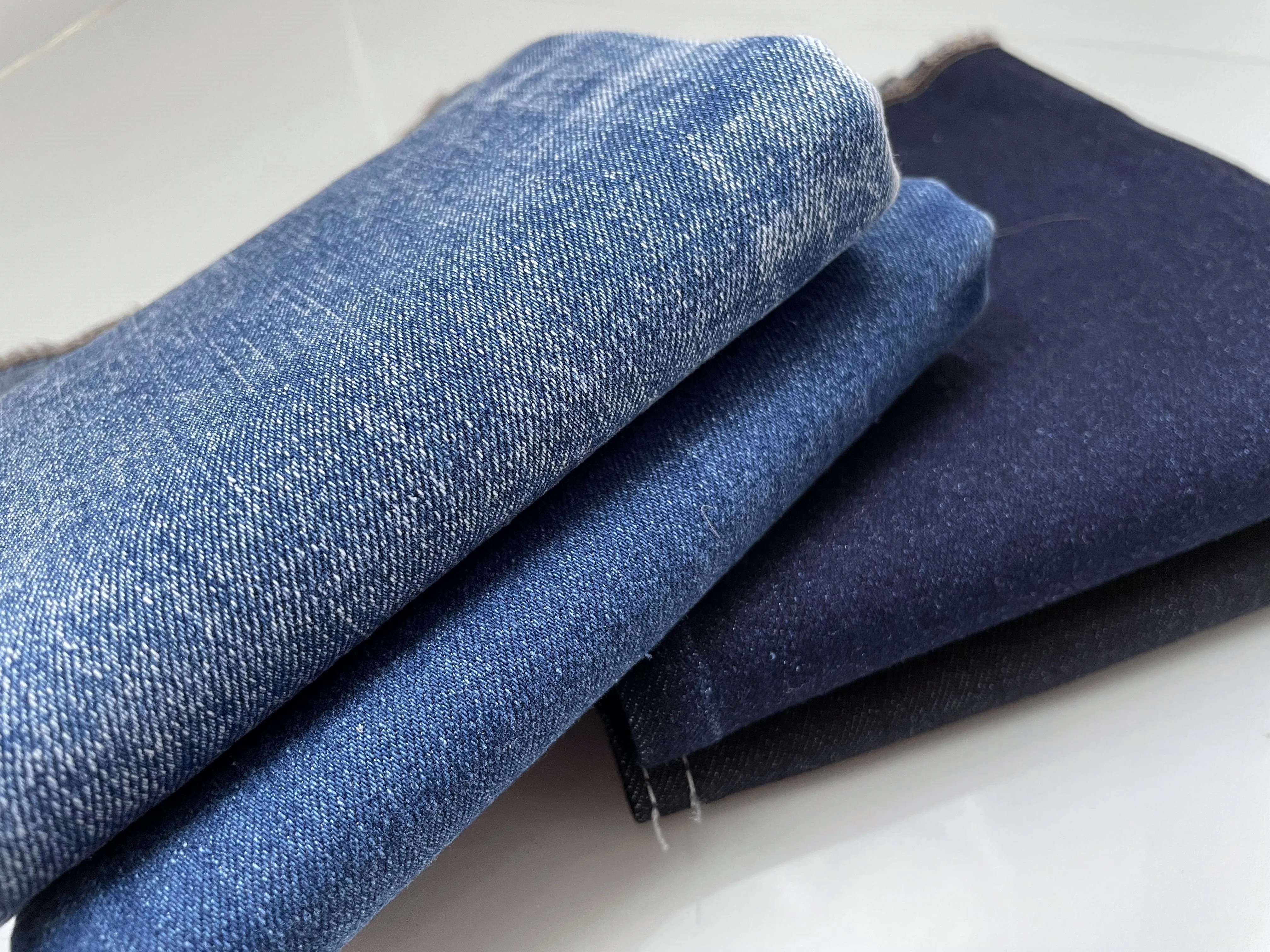 98/2 Cotton spandex 6.2 oz denim fabric woman jeans raw materials