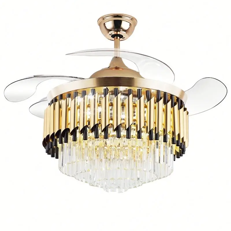 crystal chandelier with fan 42inch with remote control ceiling fans with crystal chandeliers for home decoration