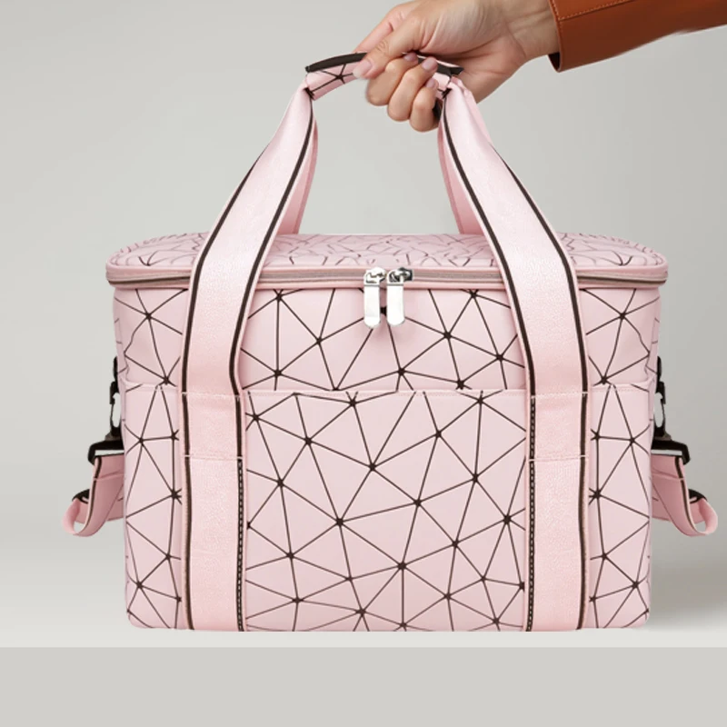 Yuhong New Design Large Capacity PU Cooler Bag Waterproof Foldable Lunch Bag Fashion Outdoor quality Picnic Bag