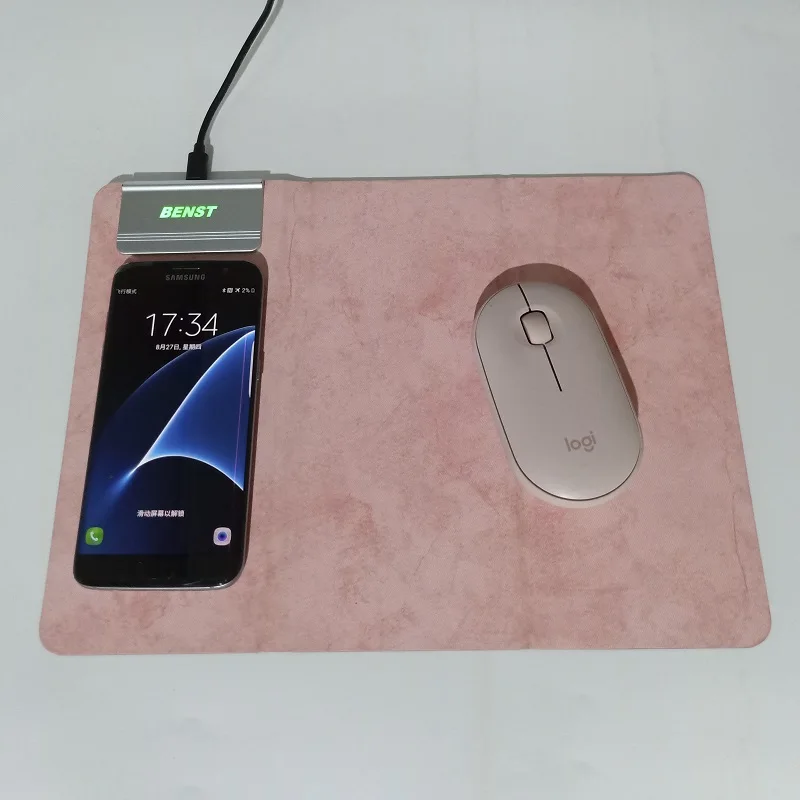 Пользовательский Коврик для мыши из искусственной кожи, беспроводное зарядное устройство, корпоративный подарок, складной дизайнерский коврик