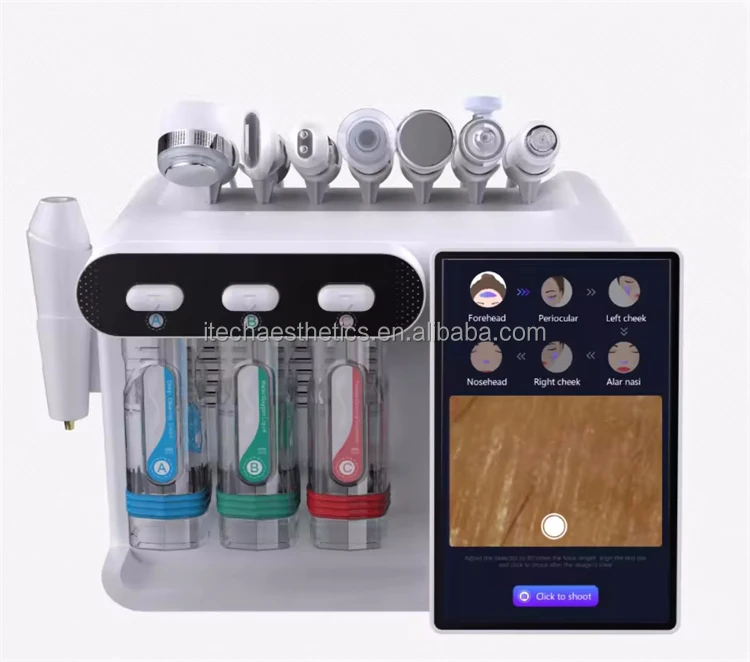 8 in 1 Hydrodermabrasion Aqua Peeling Hydro Oxygen Jet Peel Facial Diamond Dermabrasion Skin Scrubber Face Skin Analysis Bubble