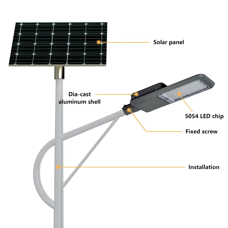 2024 New Design Outdoor Highway Waterproof Ip65 60watt 100watt 150watt 200watt Split Led Solar Streetlight