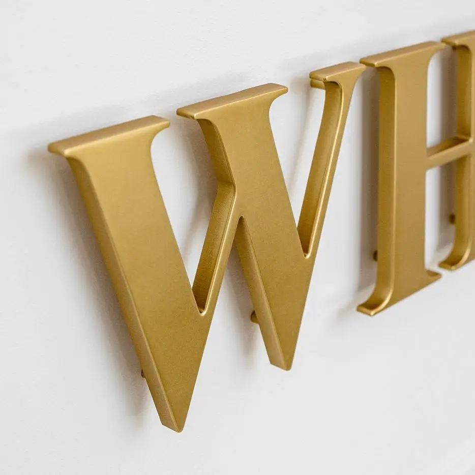 Custom Indoor Outdoor Mirror Polished Gold Color Stainless Steel Letter 3D Metal Alphabet Letters For Store