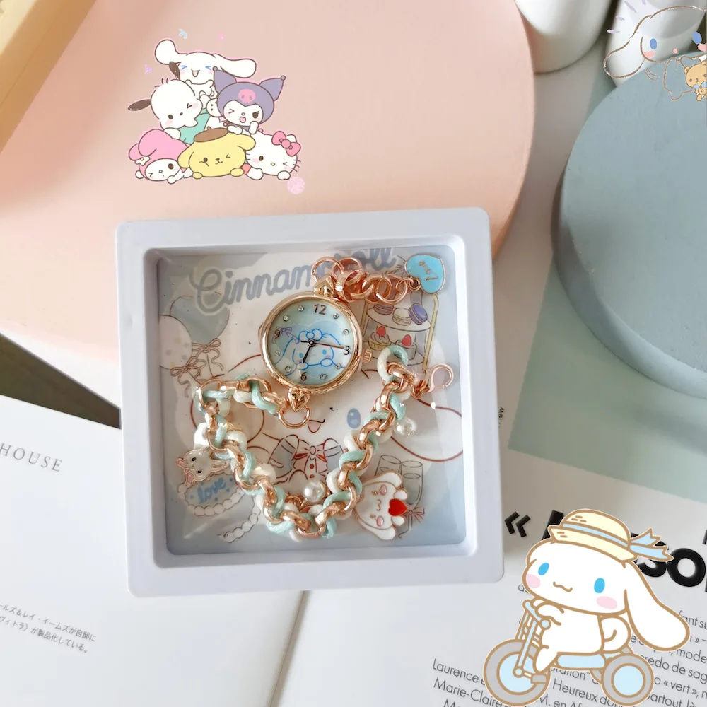 Детские Мультяшные милые кварцевые часы для девочек Kuromi My Melody Cinnamoroll