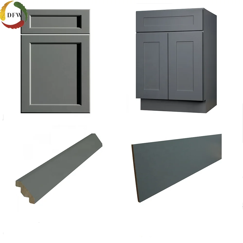 China Kitchen Cabinet Shaker Wood MDF Kitchen Cabinet French Country Hotel White Real