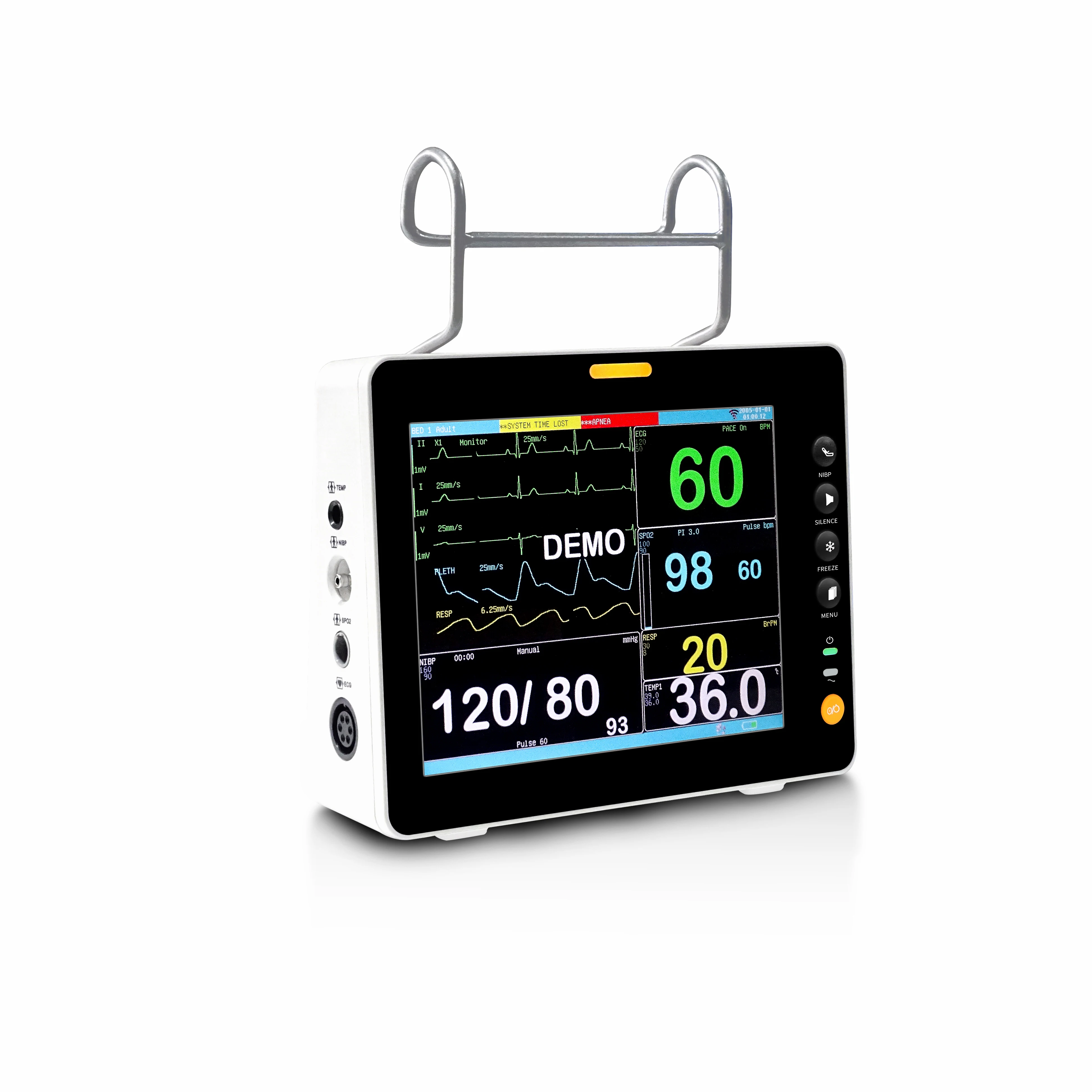 High Quality Animal Use Veterinary Vital Signs Monitor Etco2 Monitor 8 Inch Five 6 Parameter Patient Monitor Multi-parameter