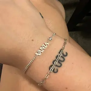 18K Logo Fashion Luxury Chain Silver Gold Plated Stainless Steel Custom Name Letter Initial Jewelry Custom Bracelets For Women