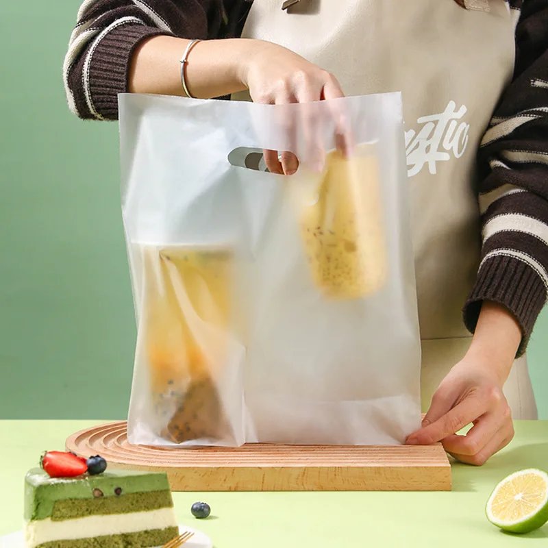 Custom Logo Takeaway Food Plastic Recyclable Boba Tea Bag Transparent Coffee Tea Cup Holder Bags