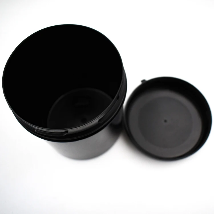 1L food grade black plastic PET bottle jar with Screw Caps Lids with scoop For protein powder tubs