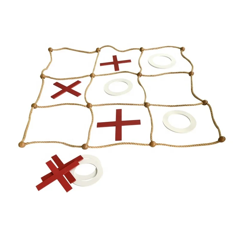 90*90 см Tic Tac Toe игровой набор с 5 крестами и науками на веревке