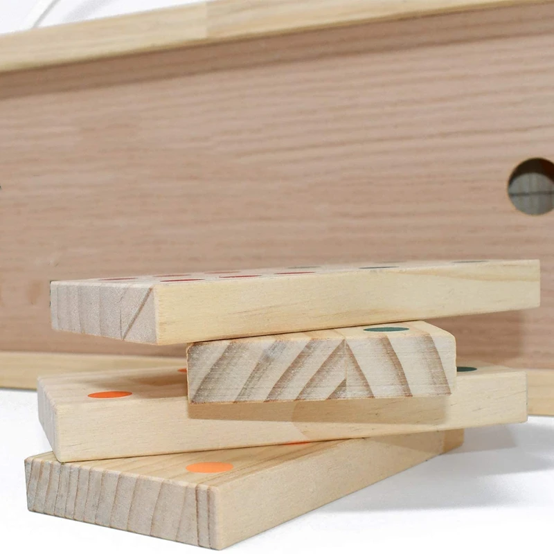 
28-Piece Giant Wooden Domino Games With Carrying Case 