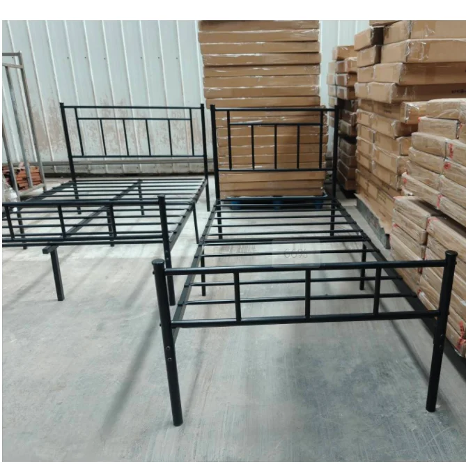 Single saving space single storage Heavy Duty Metal Platform Bed Frame Queen room lounge single iron bed