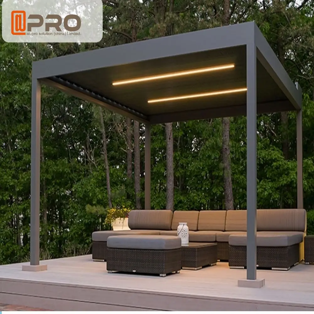 Моторизованный водонепроницаемый pergola крыши жалюзи системы открытый