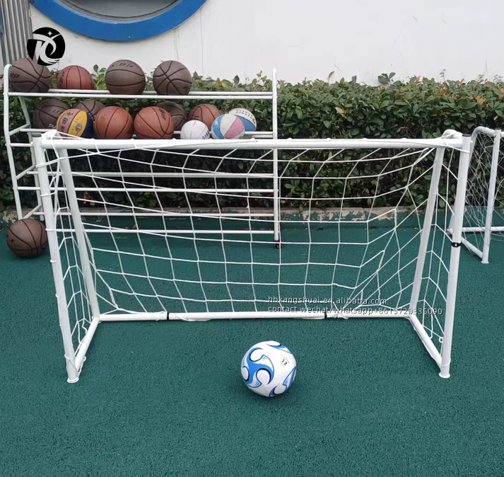 Wholesale customized official standard full size football net goal with factory price steel soccer goal court equipment