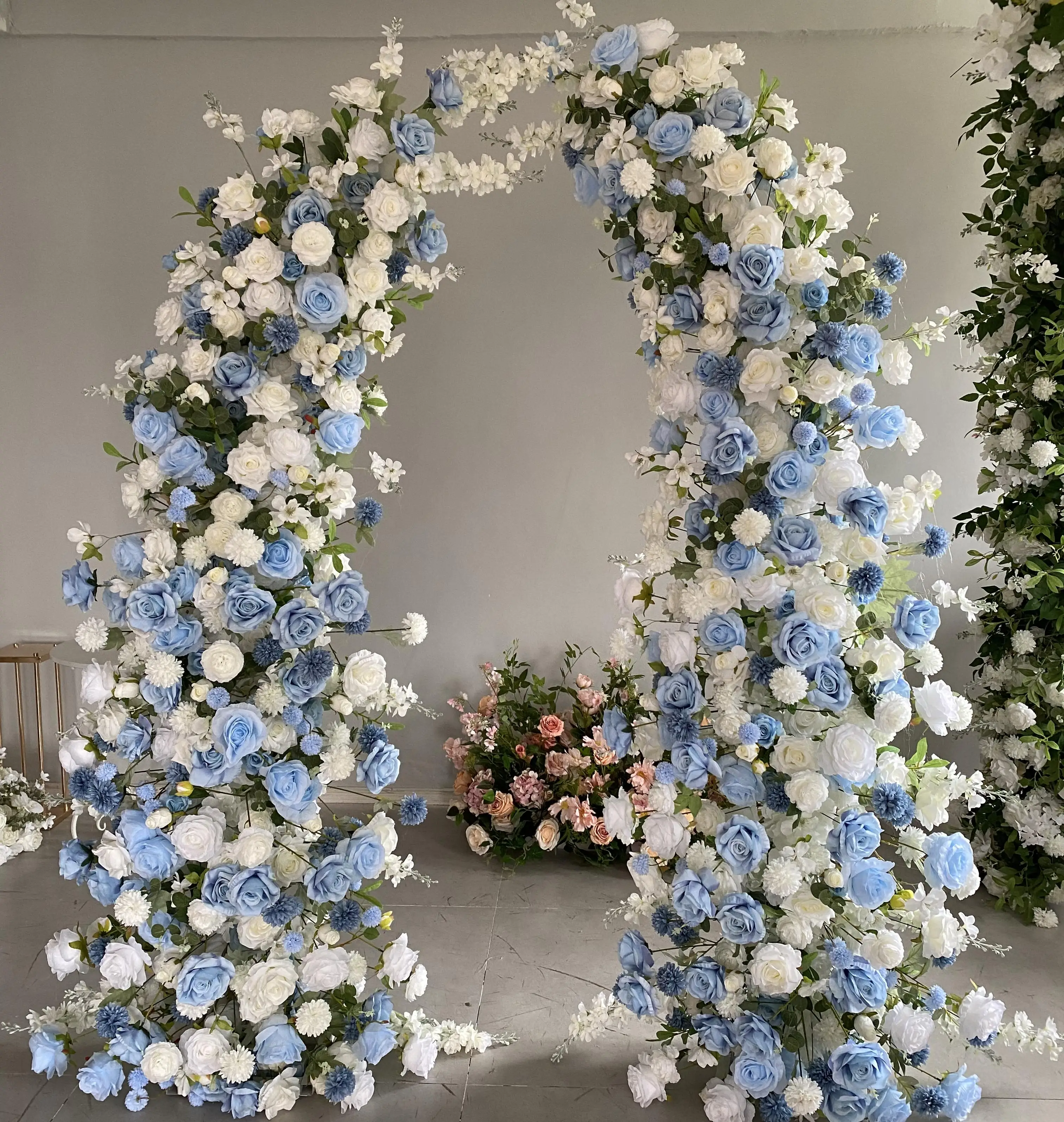 Colorful Silk Flower Wedding Background Wall Simulation Flower Stage Props Backdrop Flower Decor Wedding Floral Garden Arch