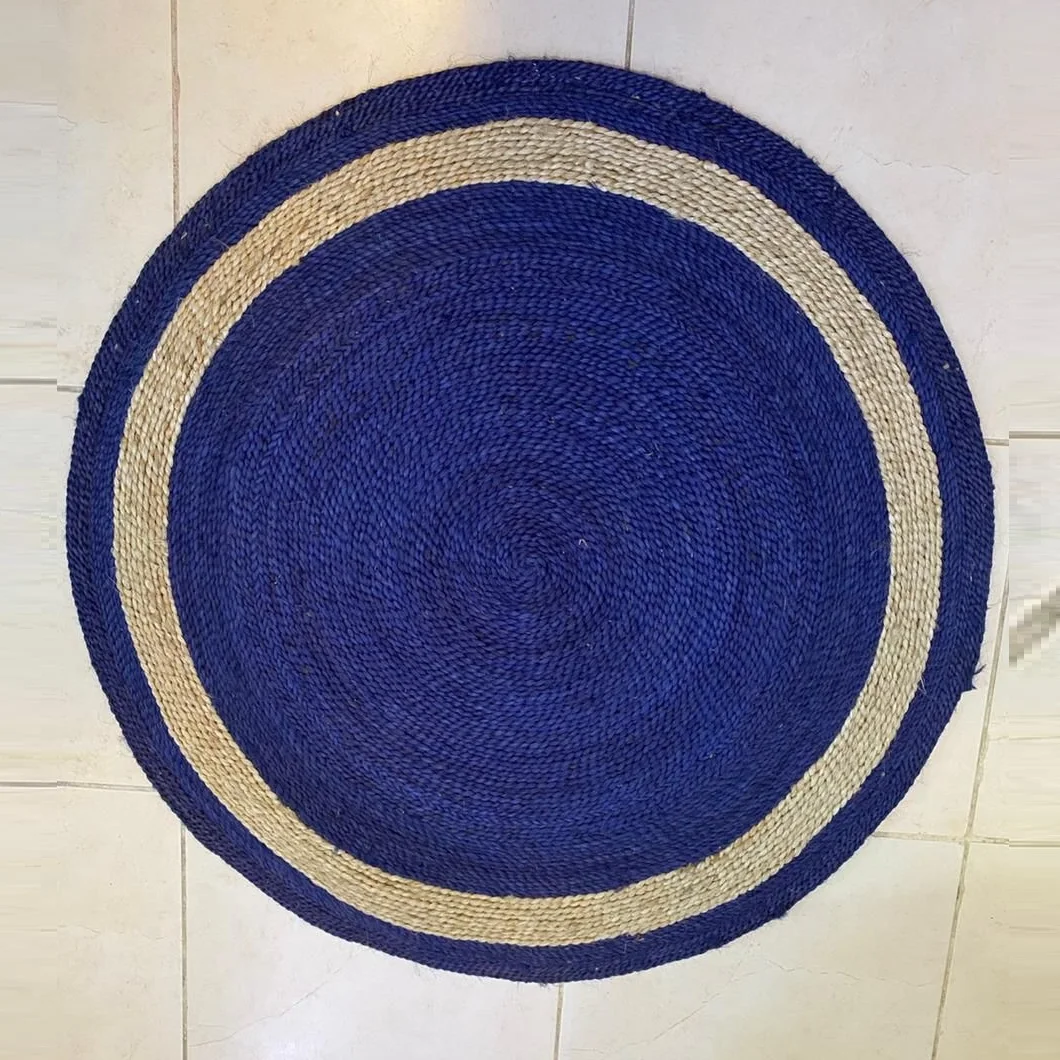 High quality and low price direct factory manufactured thick natural jute carpet handmade jute rug round floor mats  made in BD