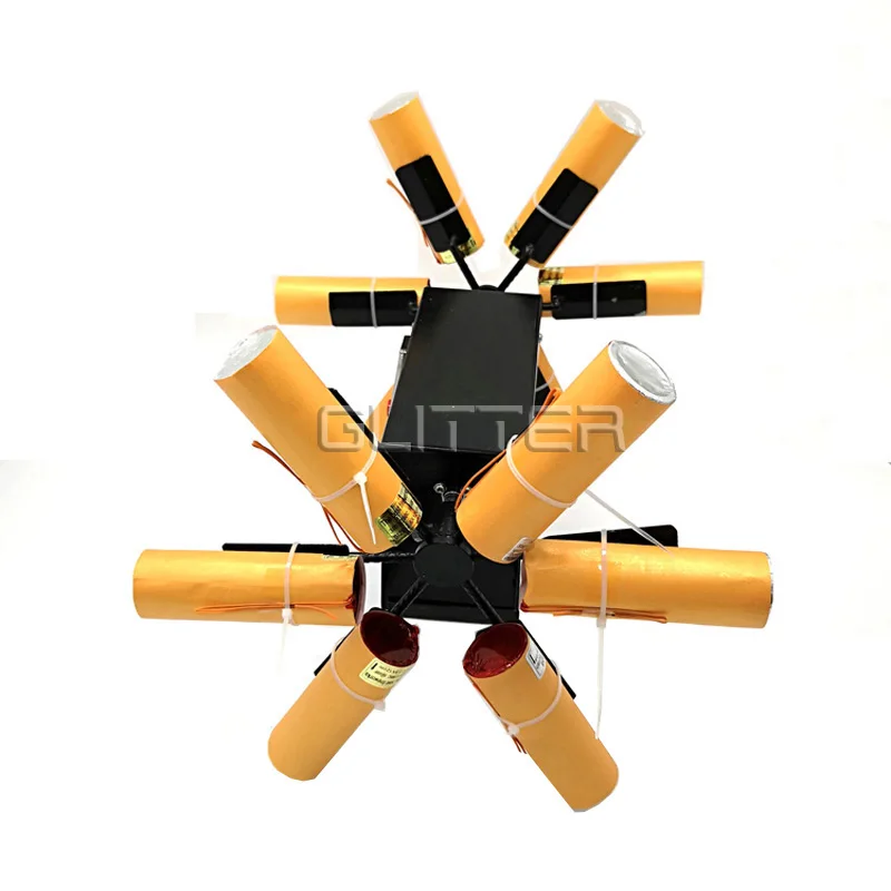 Double rotate spinning wheel remote control ice fountains firework firing system stage special effect firing device for wedding