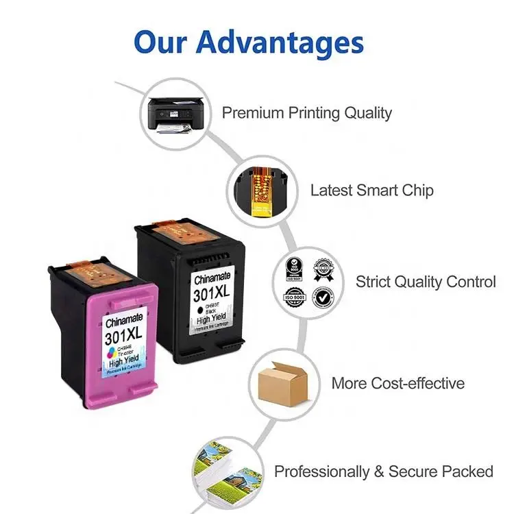 High Yield Non-original Ink Cartridge 301XL Cartucho De Tinta for HP 301XL Reman HP Ink Cartridges