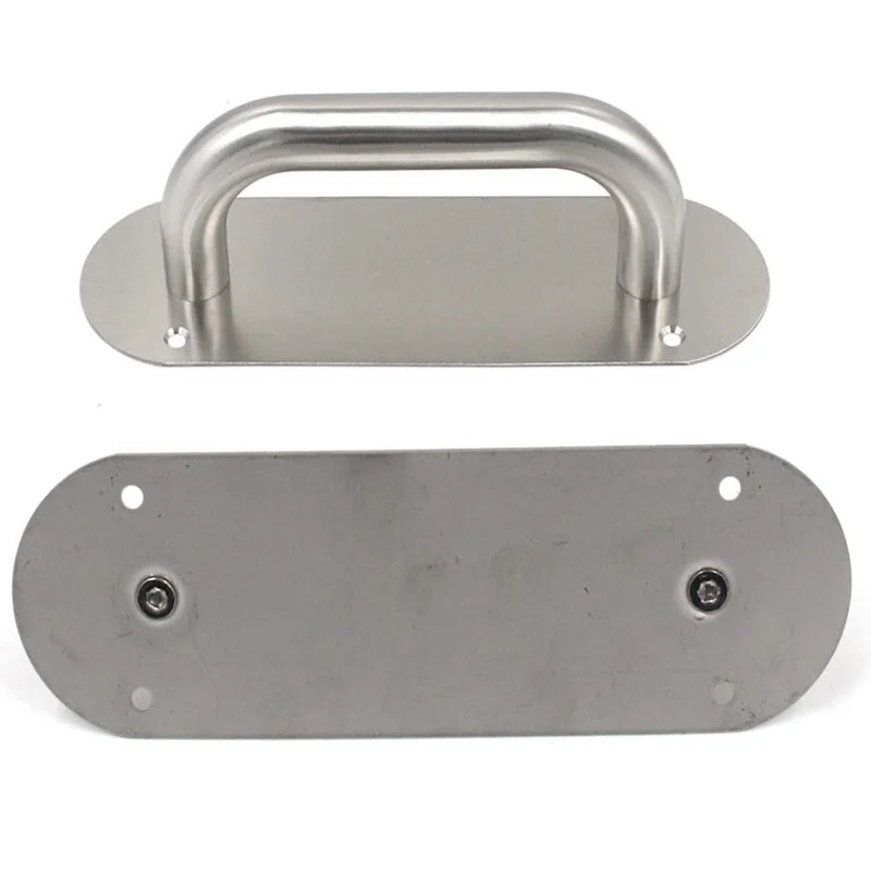 Customize stamping bending riveting aluminum pull push door handle with back plate robust door handle