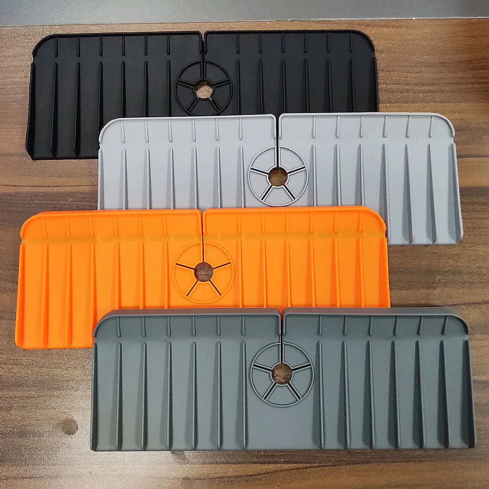 Custom Splash Faucet Water Catcher Mat Kitchen Sink Splash Guard Silicone Faucet Mat