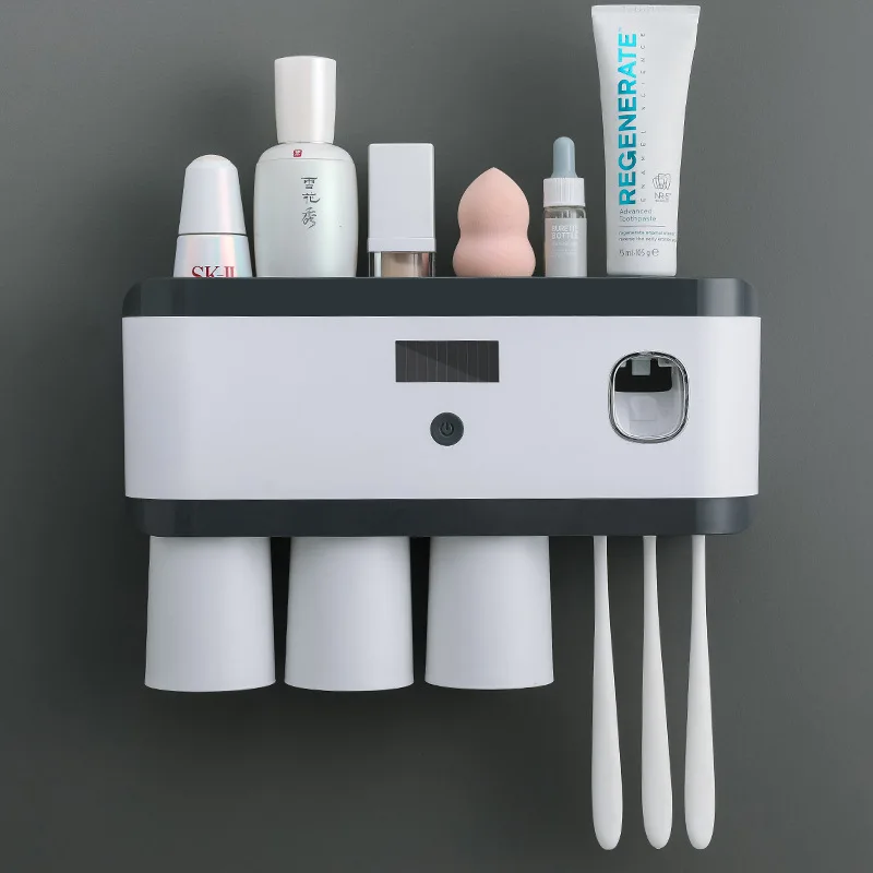 New Products Intelligent Sterilization Magnetic Suction Cup Smart Toothbrush Stand Holder Uv