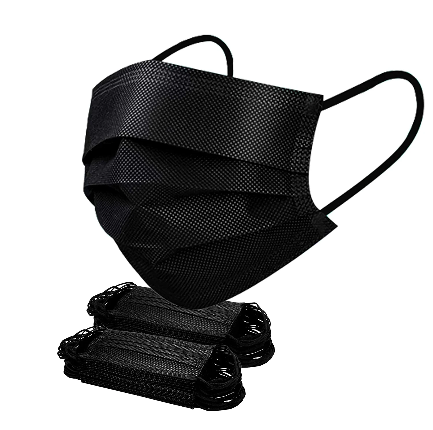 Черный Одноразовая Маска для лица 3 слоя нетканые медицинские хирургические Черный одноразовые маски