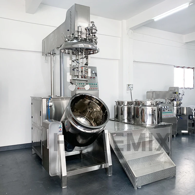 HONE High quality paste cosmetic homogenizer mixer vacuum emulsifying mixing machine for face cream lotion with double jacketed