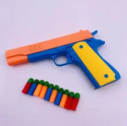 Игрушка для упражнений, детский пластиковый полуавтоматический пистолет для физической координации, безопасный игрушечный пистолет с мягкими пулями для детей, пистолет для мальчиков