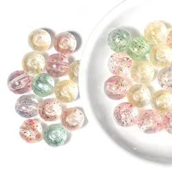 XuQian 100pcs Acrylic Sparry Transparent Color Straight Hole Round Bead for DIY Jewelry Making B0210