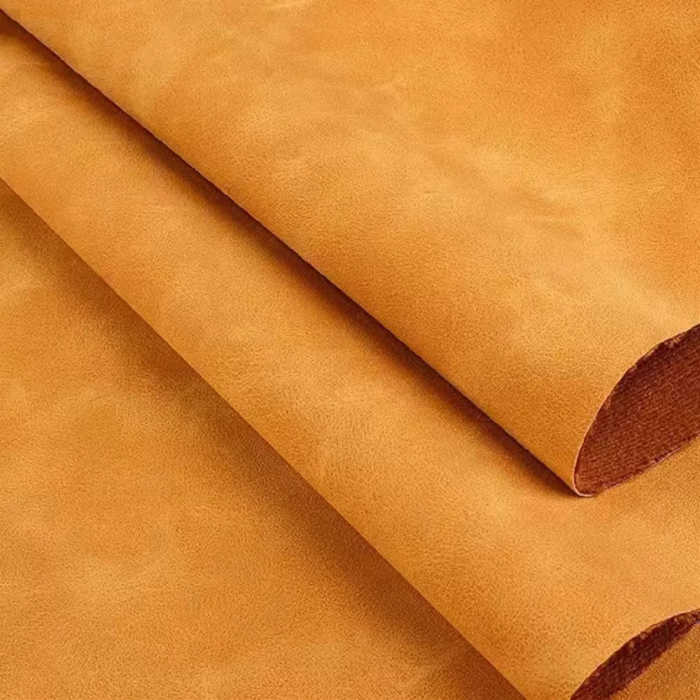 Suede leather H091 Eco-friendly synthetic PU leather double colors durable use for shoes bag ect.
