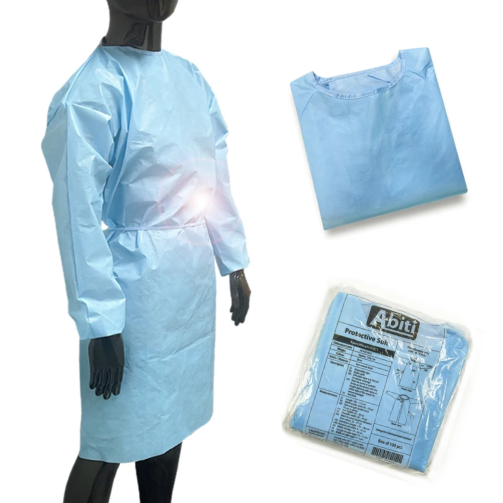 Modern Design Wholesale Long Sleeve Water Proof Disposable Sms Yellow Level 1 Aami Gown For Adult