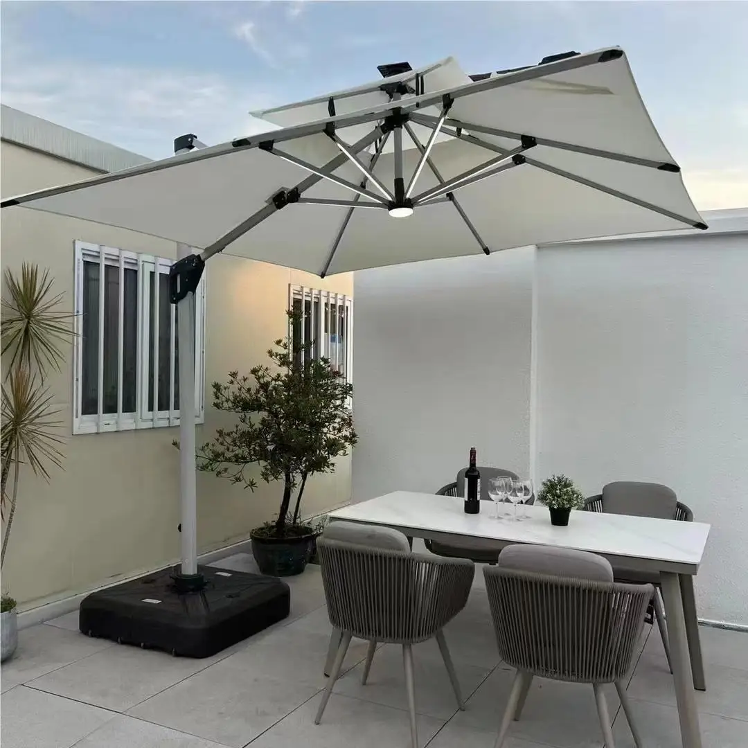 The Most Popular Large umbrella patio garden square parasol led cantilever umbrella windproof beach umbrellas wholesale