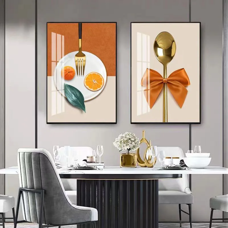 luxury Dining room Fashion modern  Panel Wall Art living room home decor decoration wall  crystal porcelain painting