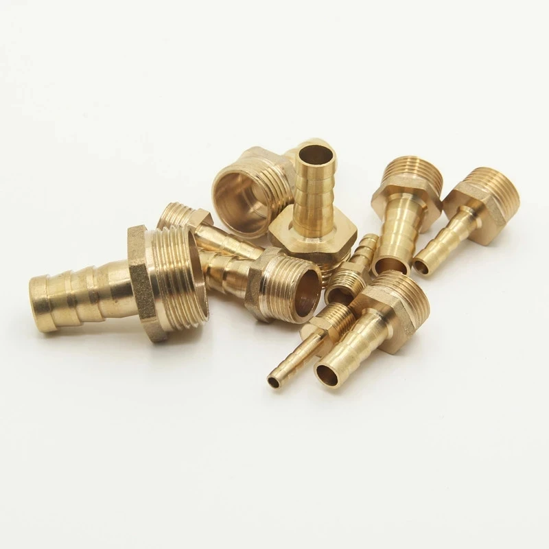 6 8 10 12 14mm Hose Barb Connector Hose Water Pipe Fittings Tail Thread Brass Hexagon Male Casting 3 Years 3/8 Barb 1/2 Female